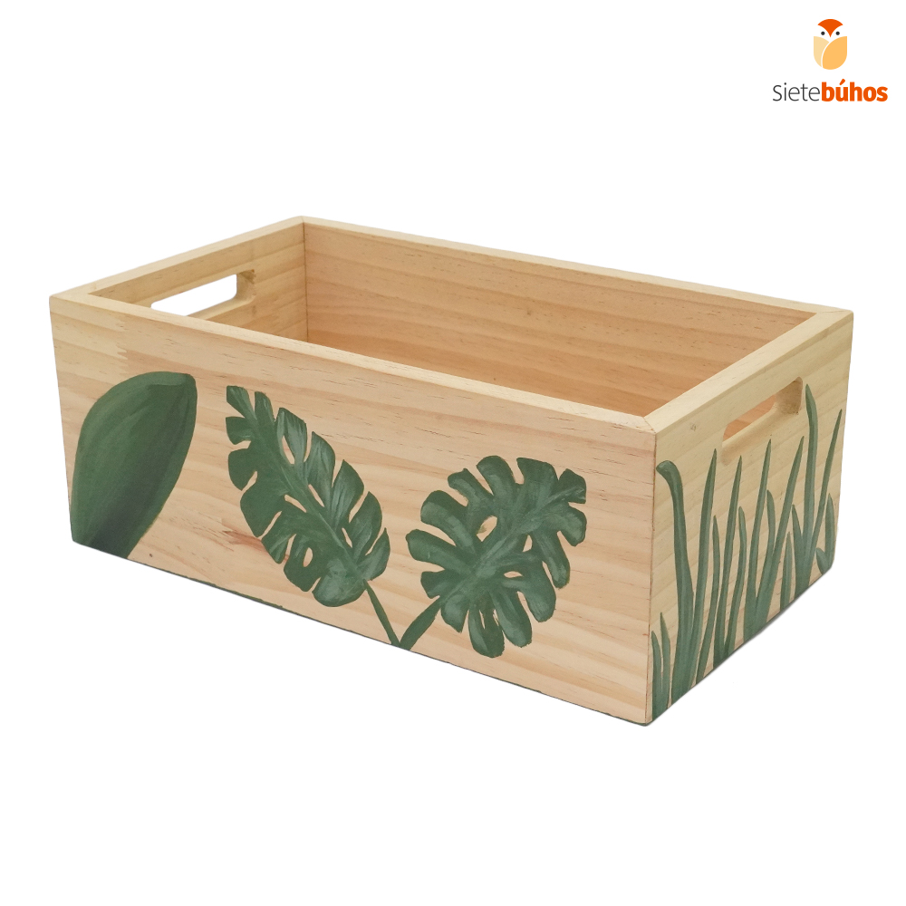 Caja de madera de pino (38x22x15cm) - SieteBuhos
