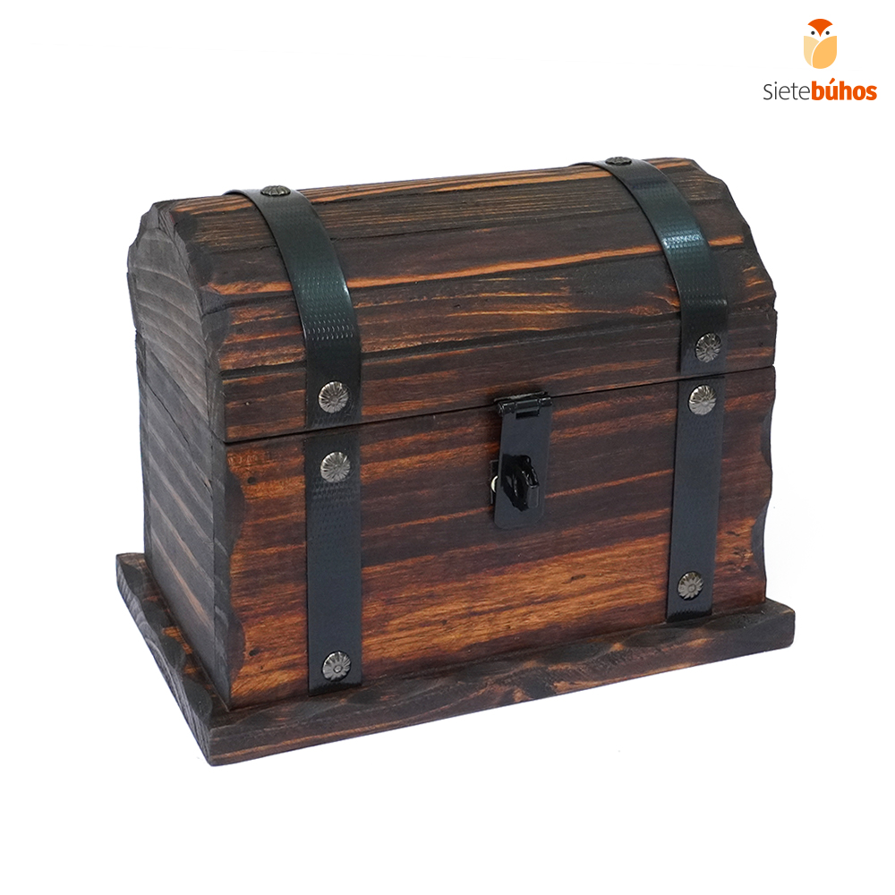 Baúl de almacenaje de madera de pino con patas cuadradas