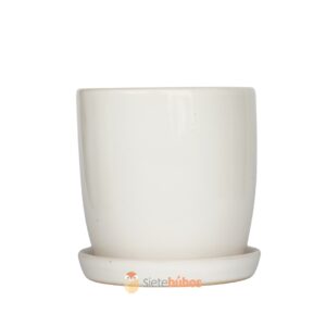 Maceta loza blanca 14x15 cm