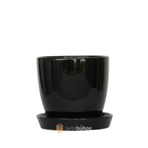 Maceta pequeña loza negra 12x12 cm