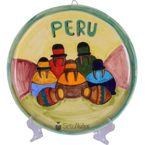 Plato adorno loza pintado a mano Perú #2