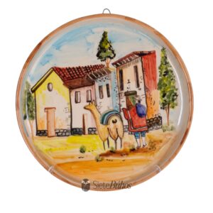 Plato adorno loza pintado a mano Perú #3